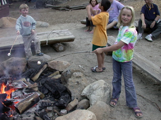 Marielle roasting marshmallows