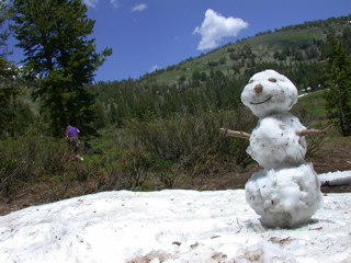 Snowman and north view of Paradise Vlley